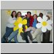 Rhonda, Lisa, Me, Lisa and Nish doing the can-can after Retro night at the dorms...